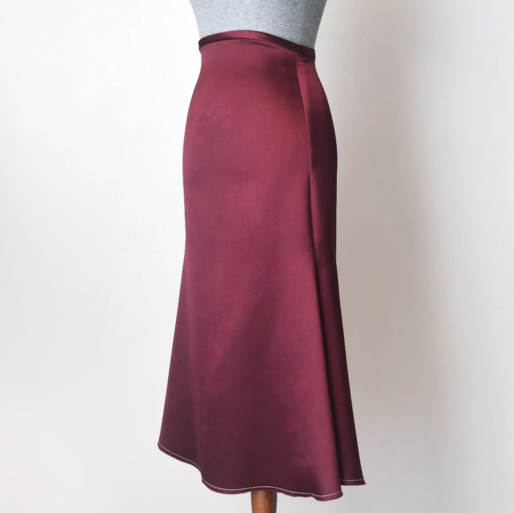 Ellery Siren Skirt In Bordeaux Size 0 - Picture 2 of 7